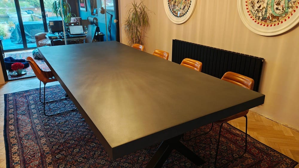 Premium Black Concrete Dining Table Installation – West Molesey, London